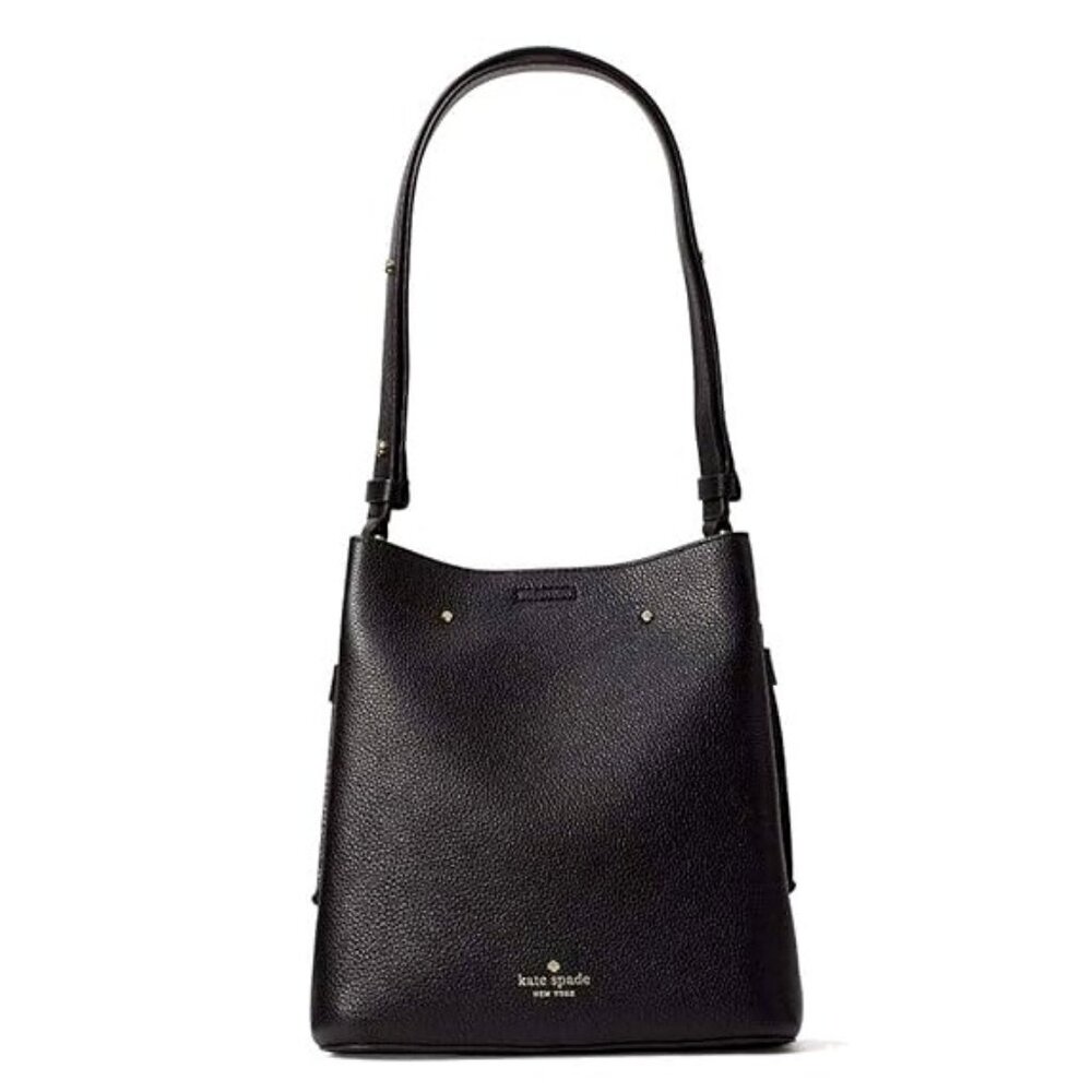 KATE SPADE Marti Black Leather Shoulder Bucket Handbag
